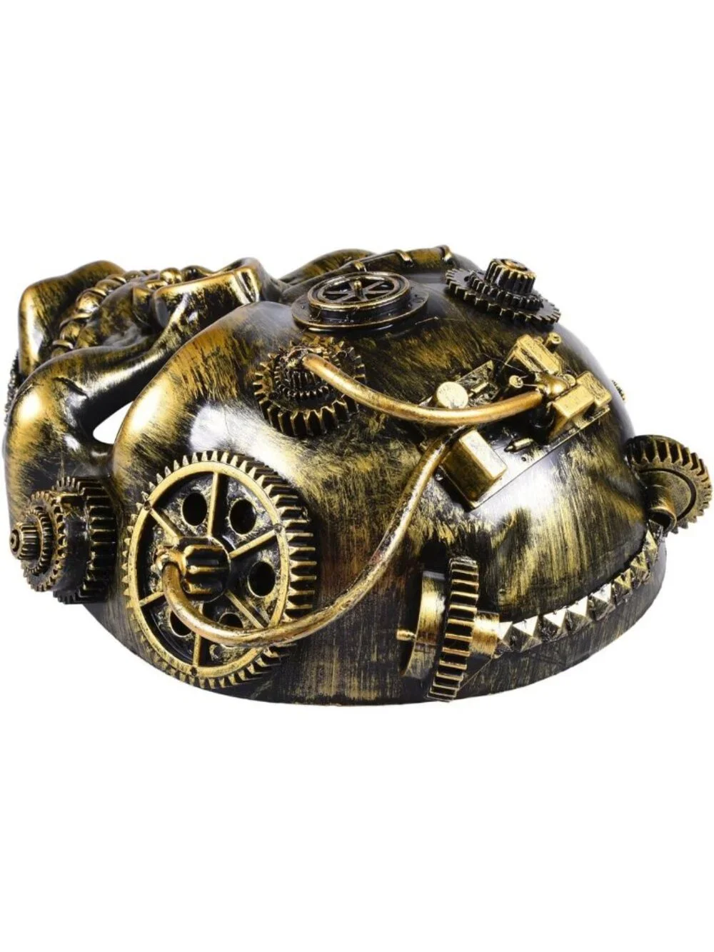 Vintage Steampunk Skull Mask | Metallic Cyborg Masquerade Costume Prop for